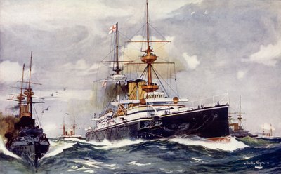 The Majestic. Flagship of the Channel Squadron, 1901 by Charles Edward Dixon